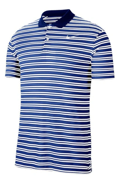 Shop Nike Golf Dri-fit Victory Polo Shirt In Game Royal/ White