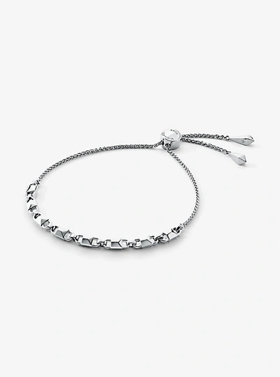 Shop Michael Kors Precious Metal-plated Sterling Silver Mercer Link Slider Bracelet