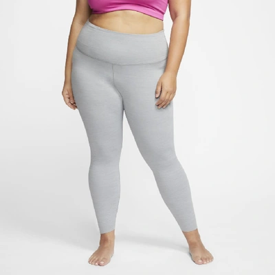 Shop Nike Yoga Luxe Women's High-waisted 7/8 Infinalon Leggings In Particle Grey,heather,platinum Tint