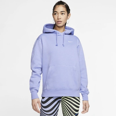Shop Nike Sportswear Essential Fleece Hoodie In Purple