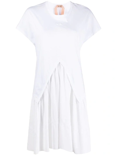 Shop N°21 Logo T-shirt Dress In White
