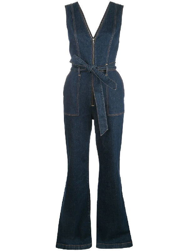 alice and olivia jumpsuit denim