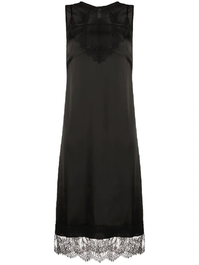 Shop N°21 Lace-trim Sleeveless Dress In Black