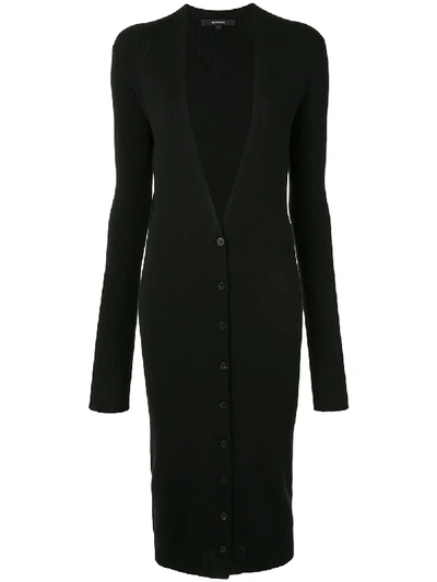 Shop Vera Wang Long Sleeve Ribbed Knit Cardigan In Black