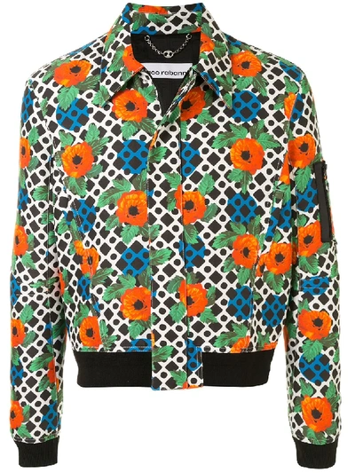 Shop Rabanne Floral Print Bomber Jacket In Multicolour