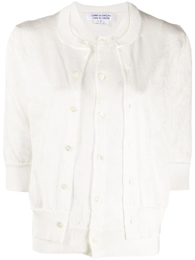 Shop Comme Des Garçons Comme Des Garçons Double-layer Buttoned Cardigan In White
