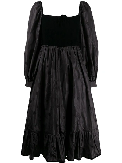 Pre-owned Valentino 1970s Square Neck Dress In Black