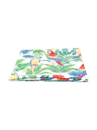 Shop Mc2 Saint Barth Macaw Print Beach Towel In Green