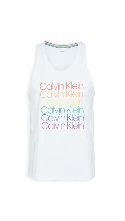 Shop Calvin Klein Underwear Rainbow Tank In White