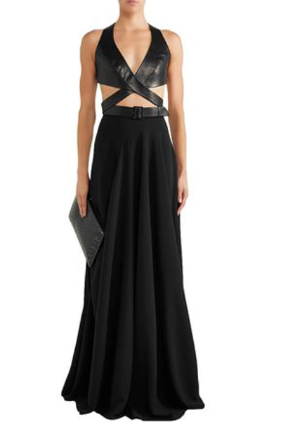 Shop Alaïa Wool-blend Crepe Maxi Skirt In Black
