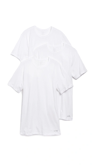 Shop Calvin Klein Underwear 3 Pack Slim Fit Classic Short Sleeve Tee In White
