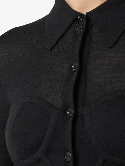 Shop Burberry Corset-detail Cardigan In Black