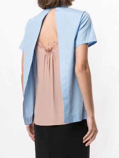 Shop N°21 Open Layered Back Shirt In Blue