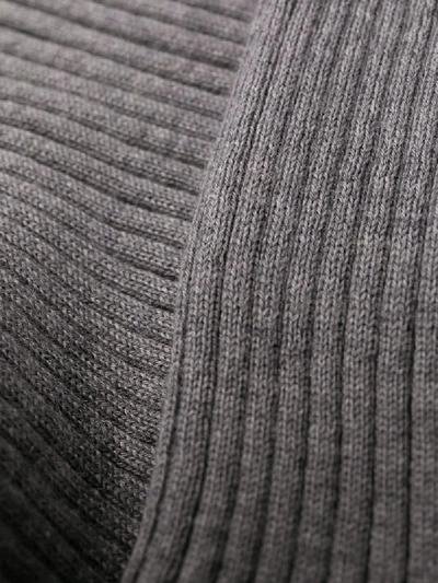 Shop Maison Margiela Asymmetric Long Knitted Jumper In Grey