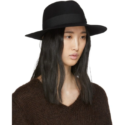 Shop Maison Michel Black Felt Virginie Hat