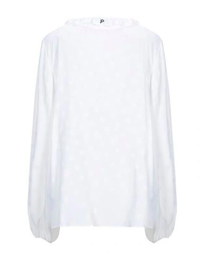 Shop Dondup Woman Top White Size 2 Acetate, Silk