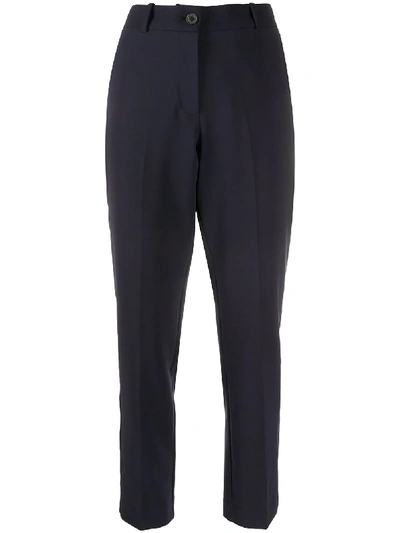 Shop Tommy Hilfiger High-waist Trousers In Blue