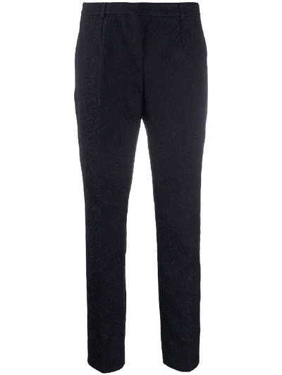 Shop Dolce & Gabbana Cropped Jacquard Trousers In Black