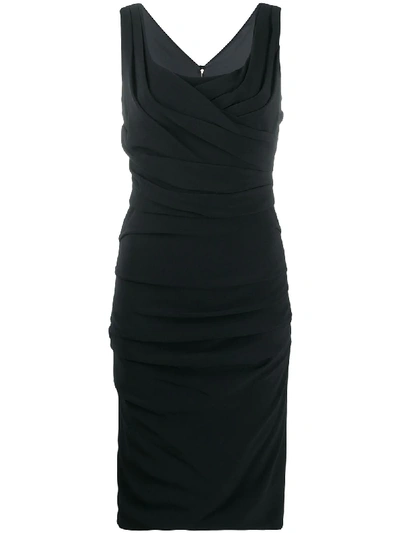 Shop Dolce & Gabbana Ruched Mid-length Dress In Black