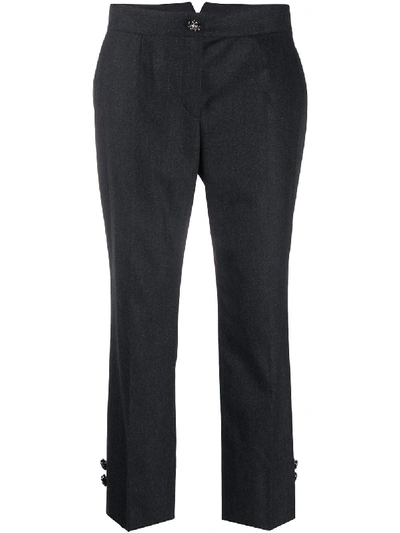 Shop Dolce & Gabbana Cropped Tailored Trousers In Black
