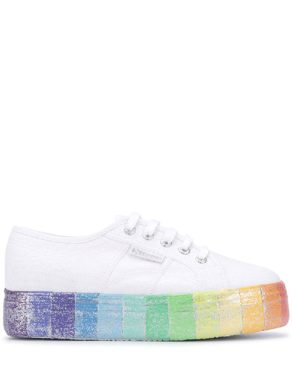 superga rainbow platform