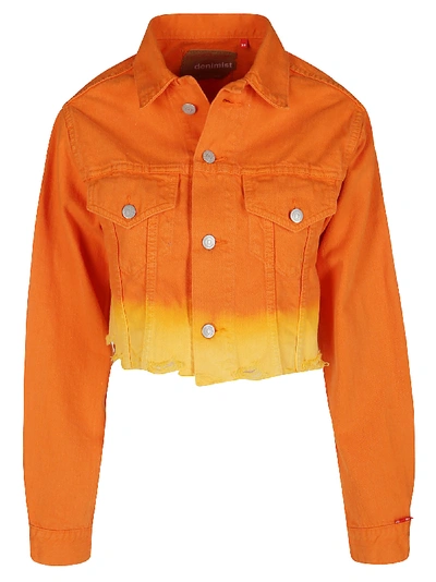 Denimist Gradient Effect Cropped Denim Jacket In Orange ModeSens