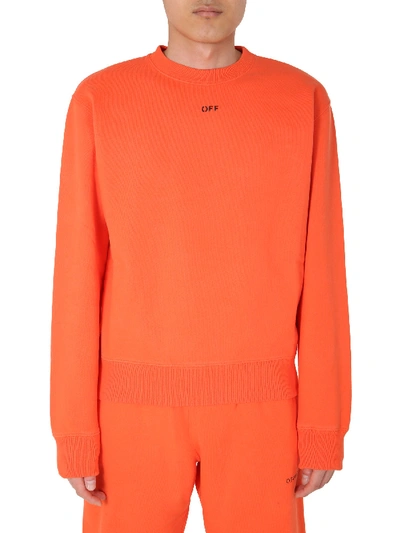 Shop Off-white Round Neck Sweatshirt In Orange