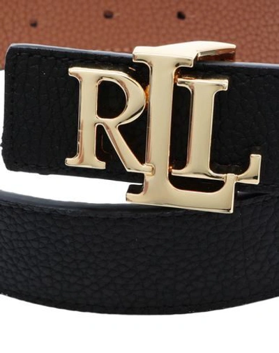 Shop Lauren Ralph Lauren Logo Leather Belt Woman Belt Black Size L Calfskin