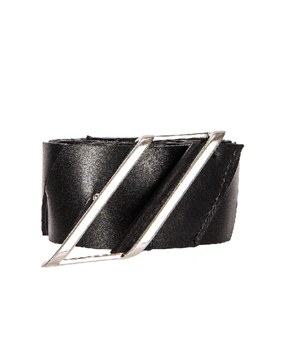 Shop Bottega Veneta Belt In Black & Silver