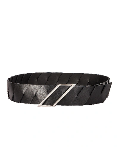 Bottega Veneta Regular Belts Leather In Black & Silver