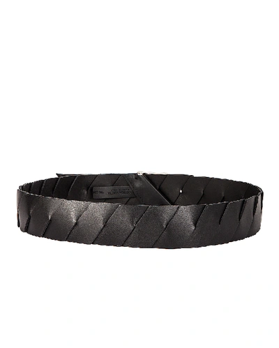 Shop Bottega Veneta Belt In Black & Silver