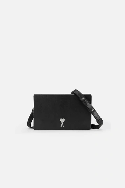 Shop Ami Alexandre Mattiussi Slim Box Bag In Black