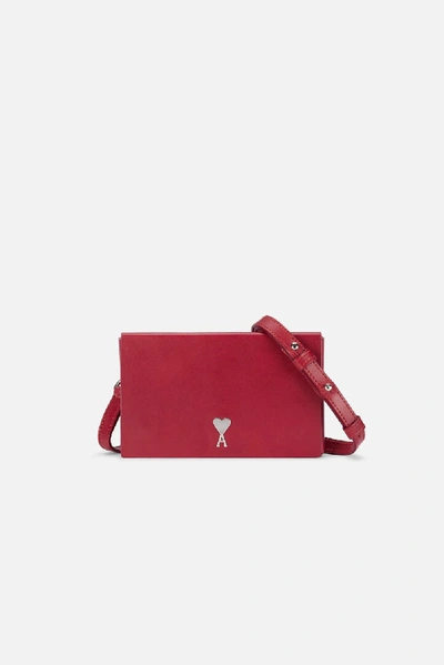 Shop Ami Alexandre Mattiussi Slim Box Bag In Red