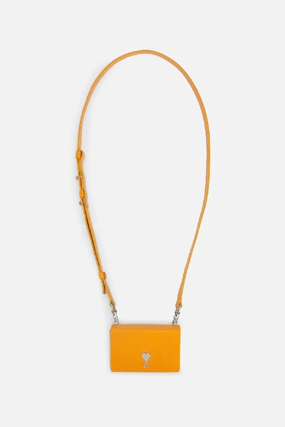 Shop Ami Alexandre Mattiussi Mini Box Bag In Yellow