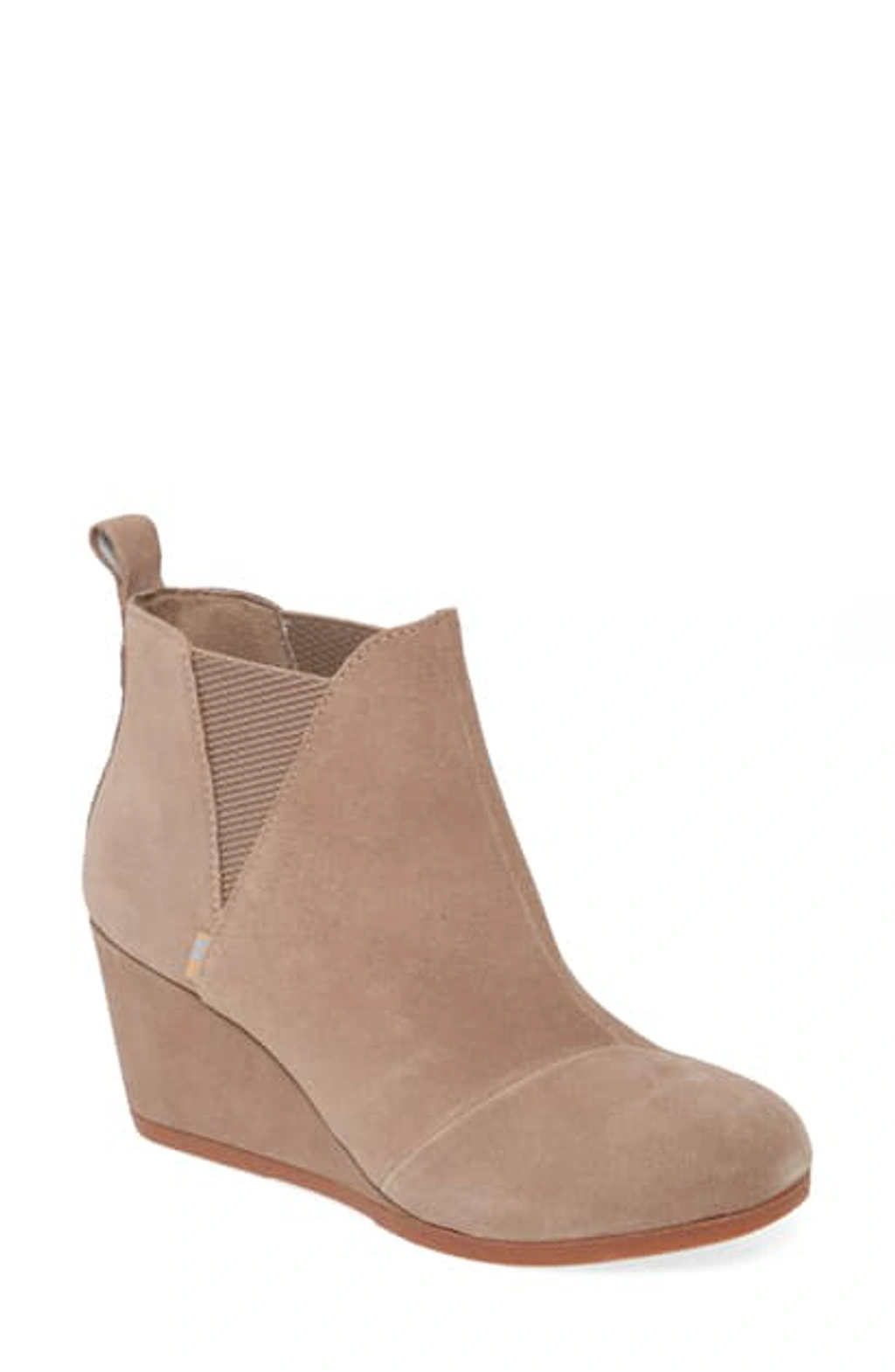 Toms Women s Kelsey Wedge Booties In Natural Suede ModeSens