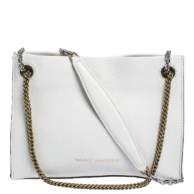 Pre-owned Marc Jacobs White Leather Double Link 27 Shoulder Bag
