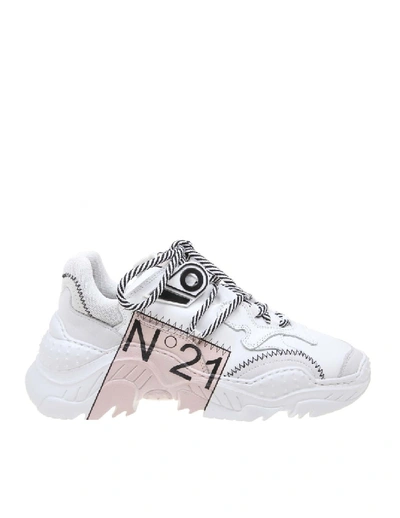Shop N°21 Sneakers In White Fabric