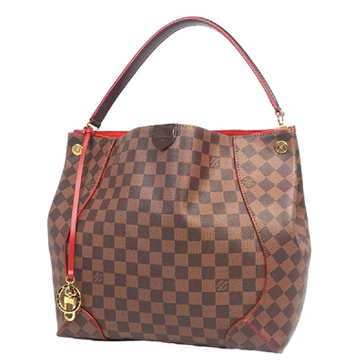 Pre-owned Louis Vuitton Damier Ebene Canvas Caissa Hobo Bag In Brown