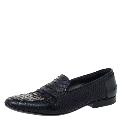 Pre-owned Lanvin Black Python Penny Loafers Size 40