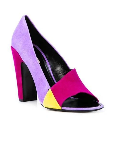 Shop Fabrizio Viti Colour Block Sandals Purple