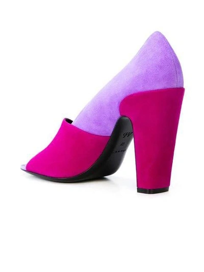 Shop Fabrizio Viti Colour Block Sandals Purple
