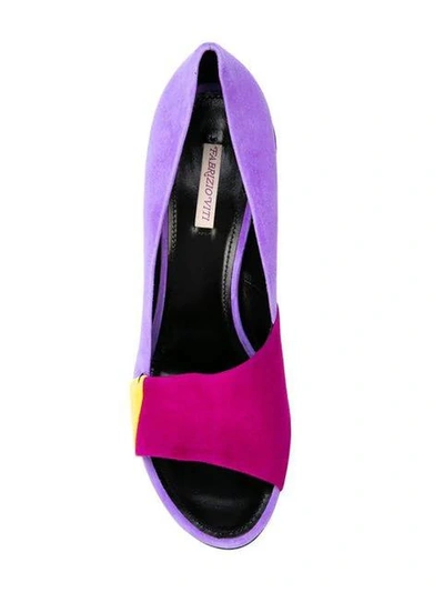 Shop Fabrizio Viti Colour Block Sandals Purple