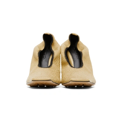 Shop Bottega Veneta Beige Crunch Leather Heels In 9483 Tapioc