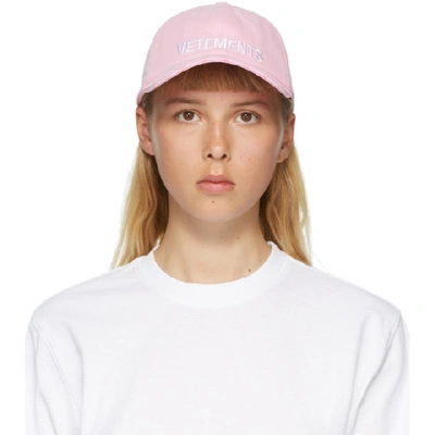 Shop Vetements Pink Logo Cap
