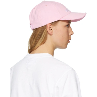 Shop Vetements Pink Logo Cap