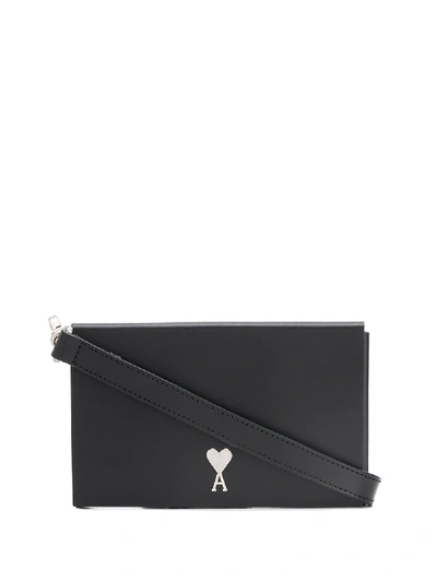 Shop Ami Alexandre Mattiussi Ami De Coeur Slim Box Bag In Black