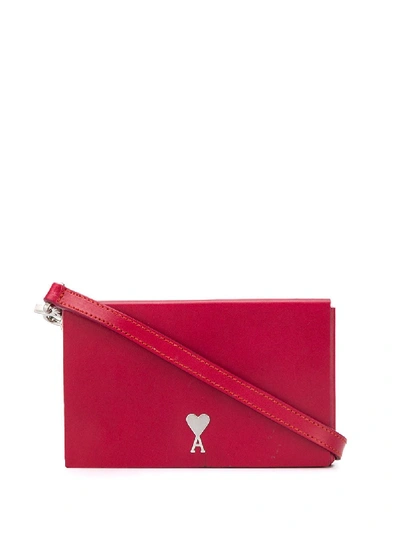 Shop Ami Alexandre Mattiussi Ami De Coeur Slim Box Bag In Red