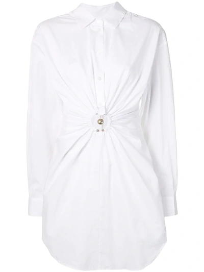 Shop Christopher Esber Pierced Shirt Dress In White