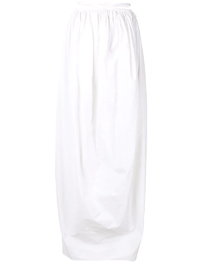 Shop Christopher Esber Ruched Cocoon Tie Skirt In White