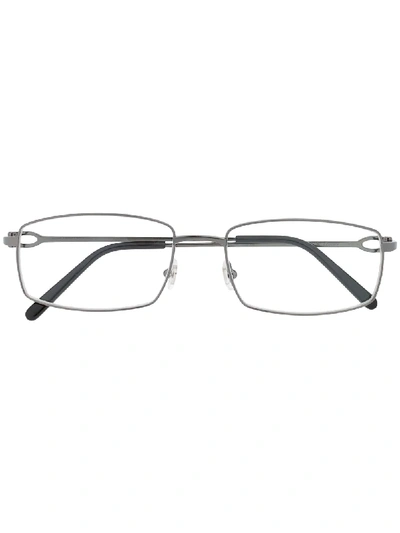 Shop Cartier Rectangular Frame Glasses In Black